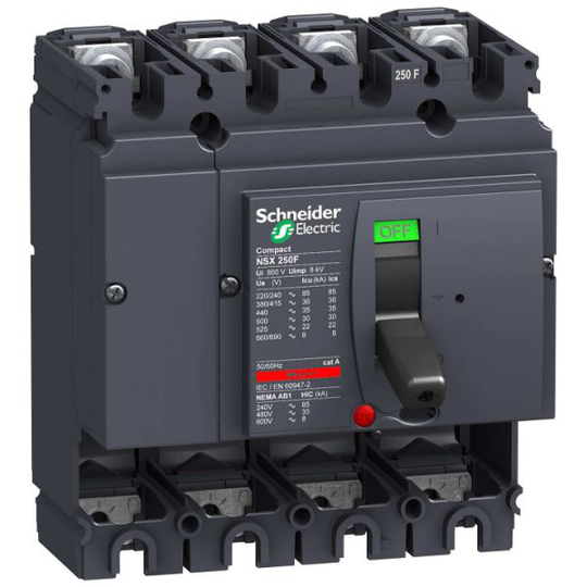 Schneider Electric ComPact NSX250N Virtakatkaisin 4-napainen 250 A, 50 kA