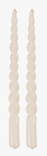 Twisted gloss kruunukynttilä luonnonvalkoinen