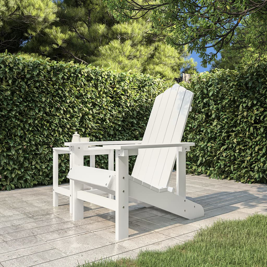 vidaXL Adirondack puutarhatuoli HDPE valkoinen