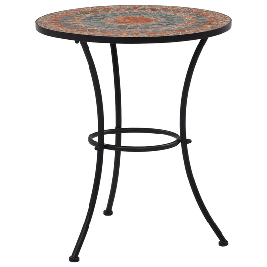 vidaXL Mosaiikkibistropöytä oranssi/harmaa 60 cm keramiikka