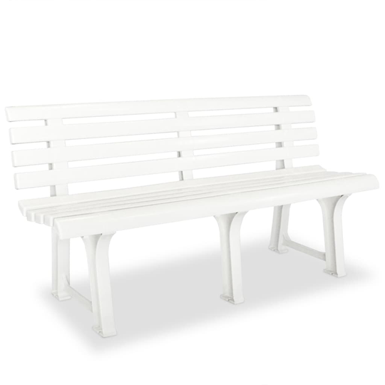 vidaXL Puutarhapenkki 145,5 cm muovi valkoinen