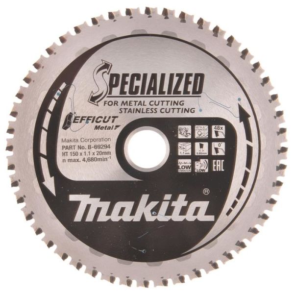 Makita B-69294 Pyörösahanterä 150 mm, ruostumattomalle metallille