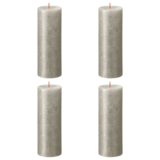 Bolsius Pilarikynttilät Shimmer 4 kpl rustiikkinen 190x68 mm samppanja