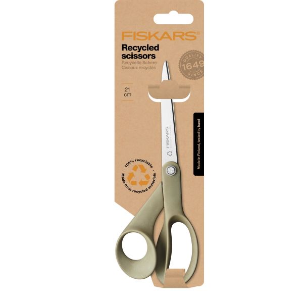 Fiskars 1058094 Yleissakset kierrätysmateriaali, 21 cm