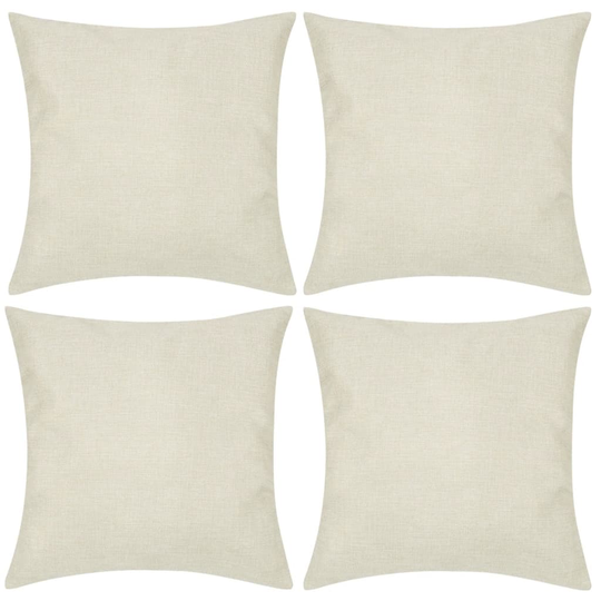 vidaXL Beige Tyynynpäällinen Pellavatyylinen 4kpl 80 x 80 cm