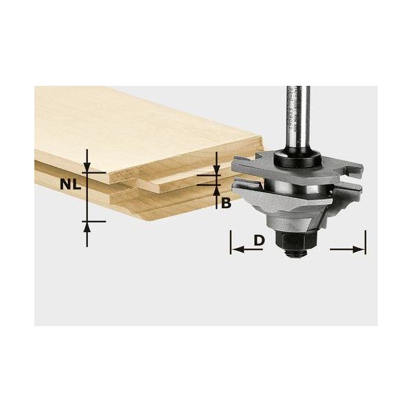 Festool HW S8 D46 x D12-FD Profiilijousijyrsin HW-varsi 8 mm