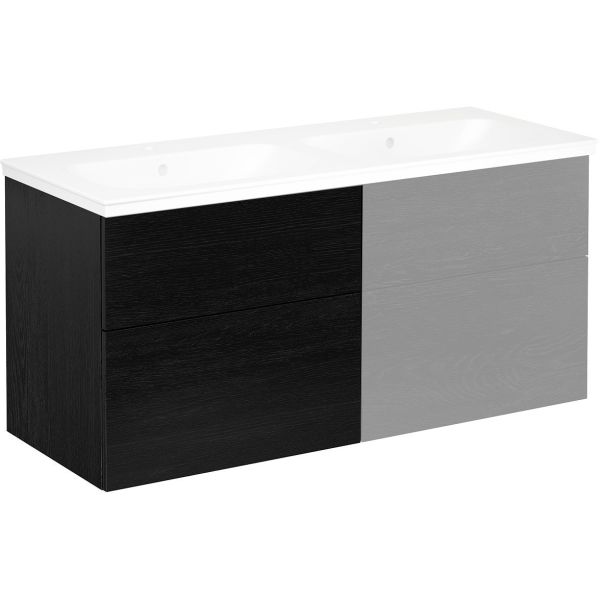 Gustavsberg Artic Pesuallas 605x465 mm, musta tammi Vasen