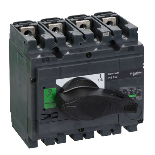 Schneider Electric ComPact INS250 Kuormankytkin 4-napainen, 250 A