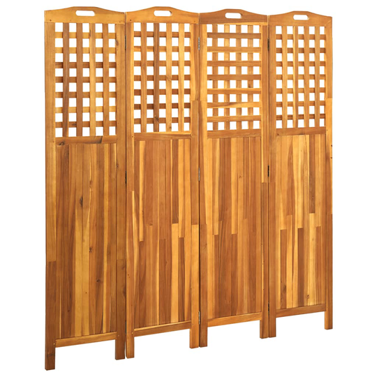 vidaXL 4-paneelinen tilanjakaja 161x2x170 cm täysi akaasiapuu