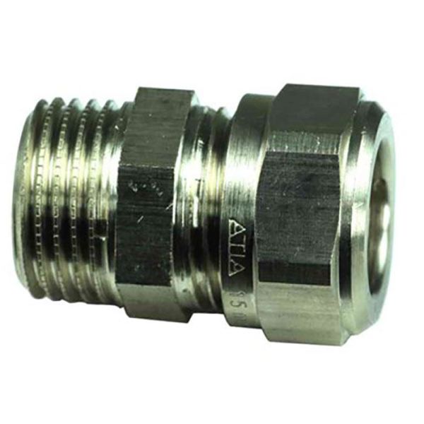 Gelia 3006123082 Kiristysrengasliitin suora, kupari, ulkokierre 12 X G10 mm, messinkiä