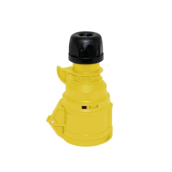 Garo S 432-4 S Jatkopistorasiat IP44, 5-napainen, 32A, lukituslaite 110 V, keltainen, 4 h