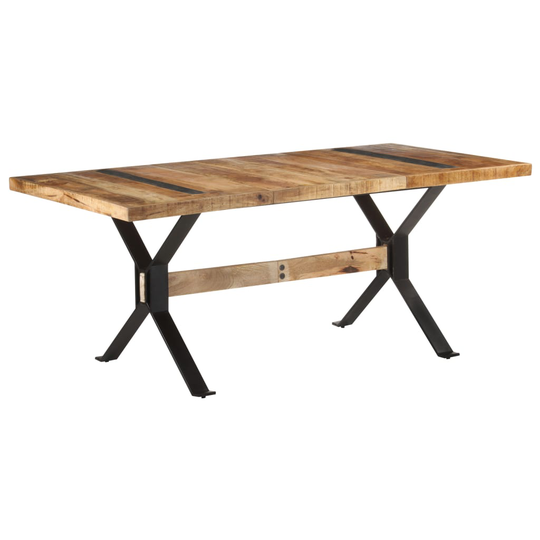 vidaXL Ruokapöytä 180x90x76 cm karkea mangopuu