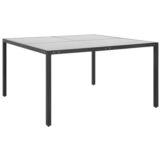 vidaXL Puutarhapöytä antrasiitti 130x130x72 cm teräs ja lasi