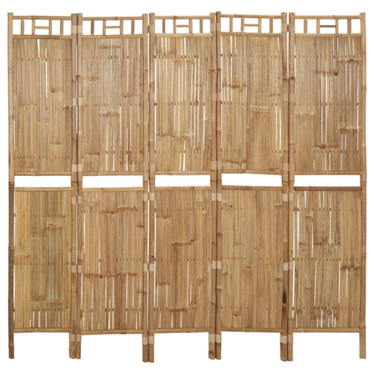 vidaXL 5-paneelinen tilanjakaja bambu 200x180 cm