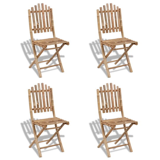 vidaXL Kokoontaitettavat ulkotuolit 4 kpl bambu