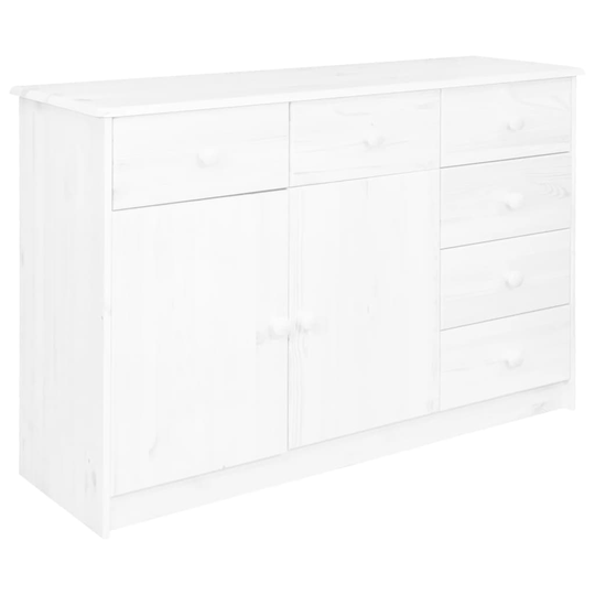 vidaXL Senkki 6 laatikkoa valkoinen 113x35x73 cm täysi mänty