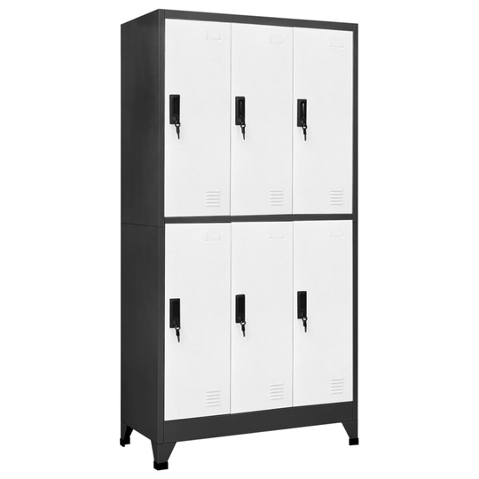 vidaXL Pukukaappi antrasiitti ja valkoinen 90x45x180 cm teräs
