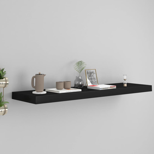 vidaXL Kelluva seinähylly musta 90x23,5x3,8 cm MDF
