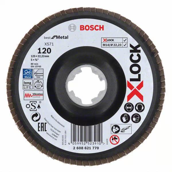 Bosch Best for Metal Lamellihiomalaikka x-LOCK X571, kulmassa 125 mm, G 120