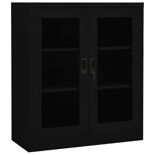 vidaXL Toimistokaappi musta 90x40x105 cm teräs