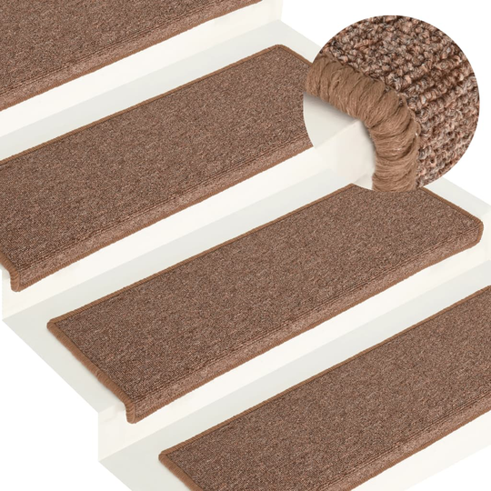 vidaXL Porrasmatot 15 kpl 65x25 cm ruskea