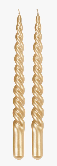 Twisted gloss kruunukynttilä kulta