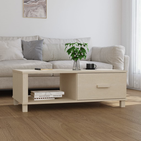 vidaXL Sohvapöytä hunajanruskea 100x55x35 cm täysi mänty