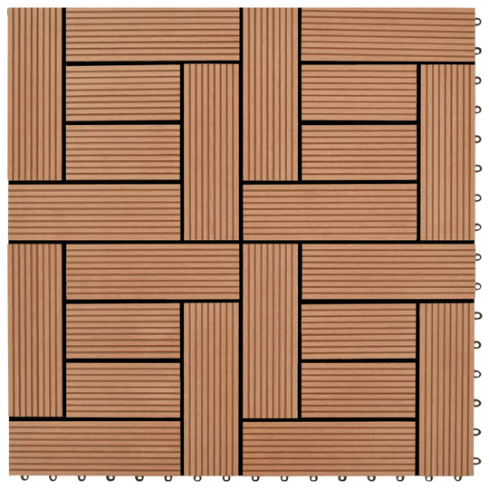 vidaXL Ruskea 30 x 30 cm Terassilaatta WPC 1 Neliömetri 11 kpl