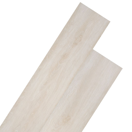 vidaXL PVC lattialankku ei-itsekiinnittyvä 5,26 m² 2 mm valk. tammi