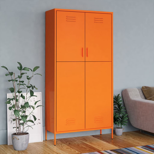 vidaXL Vaatekaappi oranssi 90x50x180 cm teräs