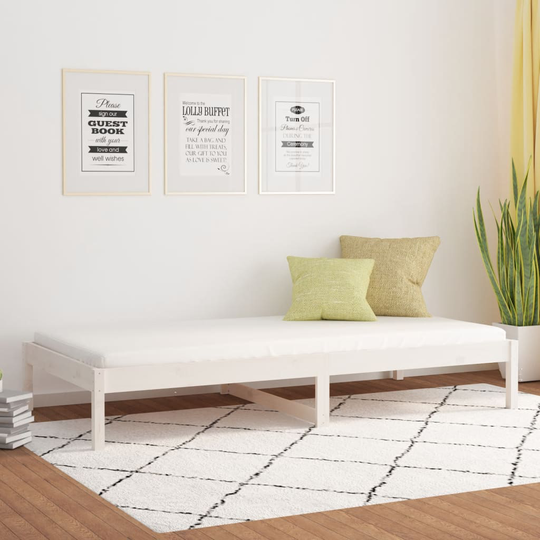 vidaXL Sohvasänky valkoinen 90x200 cm täysi mänty