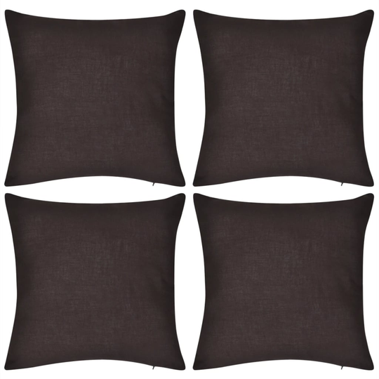 vidaXL Ruskea Tyynynpäällinen 4 kpl Puuvilla 80 x 80 cm