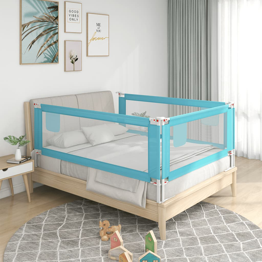 vidaXL Turvalaita sänkyyn sininen 100x25 cm kangas