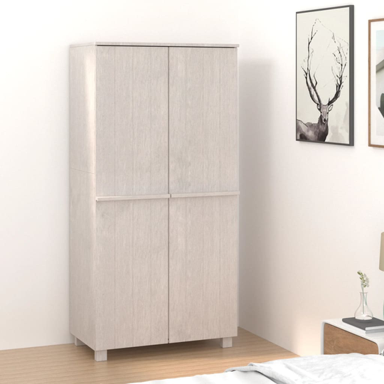 vidaXL Vaatekaappi valkoinen 89x50x180 cm täysi mänty