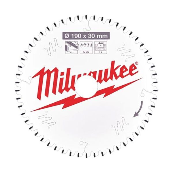 Milwaukee CSB P Alu Sahanterä 190x2,4x30 mm, 54T