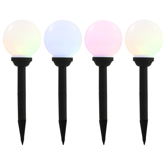 vidaXL LED-aurinkokennovalaisin 4 kpl väriä vaihtava pyöreä 15 cm RGB