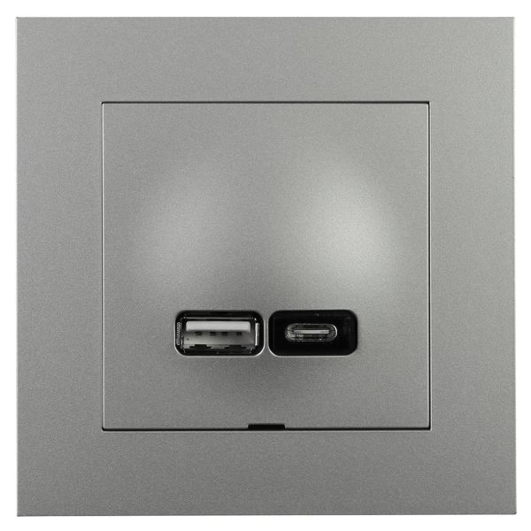 Elko EKO07081 Latausliitäntä USB A+C Plus Alumiini