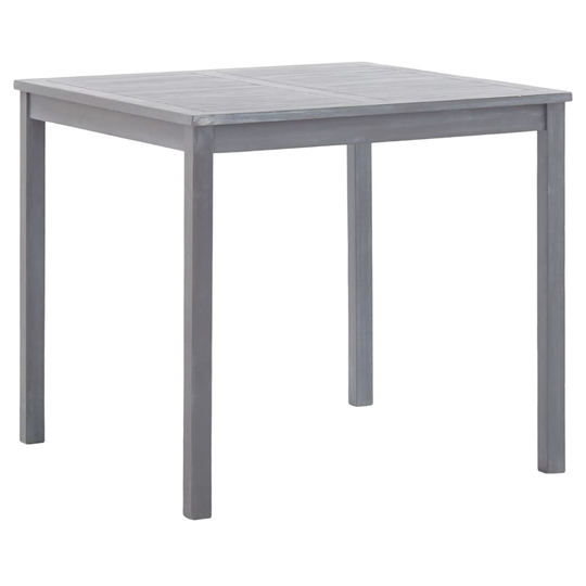vidaXL Puutarhapöytä harmaa 80x80x74 cm täysi akaasiapuu