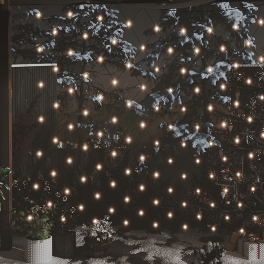 vidaXL Jouluvaloverkko lämmin valk. 3x2 m 204 LED-valoa ulos/sisälle