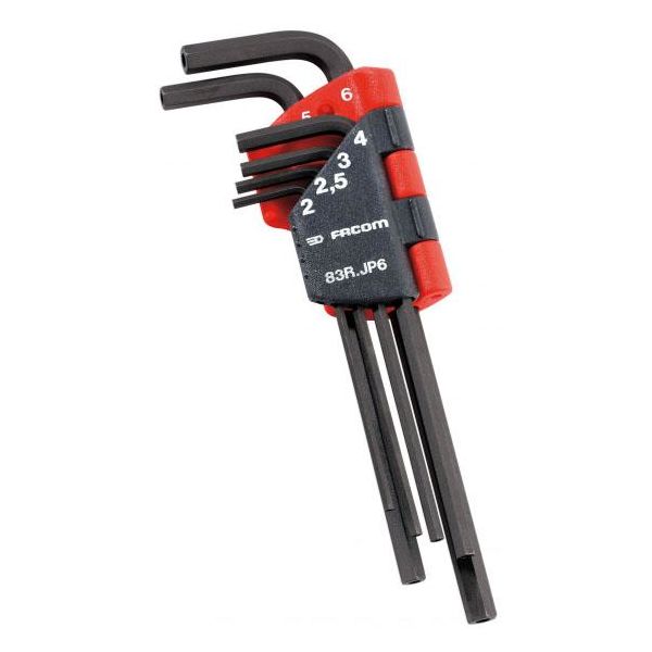 Facom 83R.JP6 Kuusiokoloavain 6 kpl, kuusiokiinnitys 2 mm-6 mm, 6 kpl