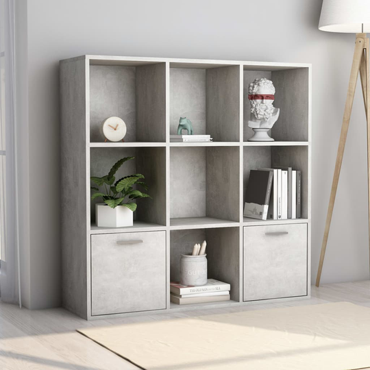 vidaXL Kirjahylly betoninharmaa 98x30x98 cm lastulevy