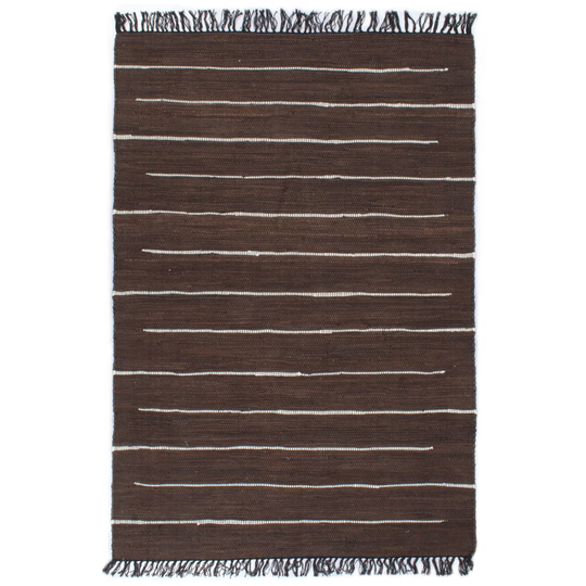 vidaXL Käsin kudottu chindi-matto puuvilla 80x160 cm ruskea