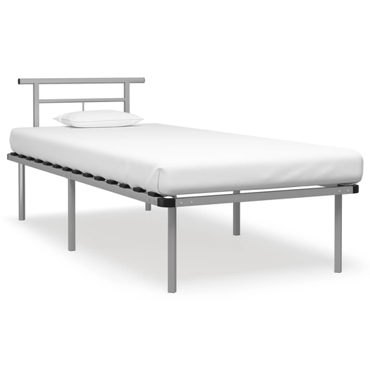 vidaXL Sängynrunko harmaa metalli 90x200 cm