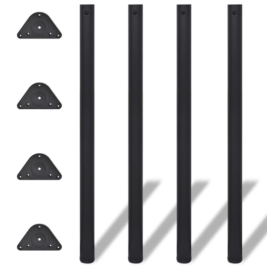 vidaXL 242150 4 Height Adjustable Table Legs Black 1100 mm