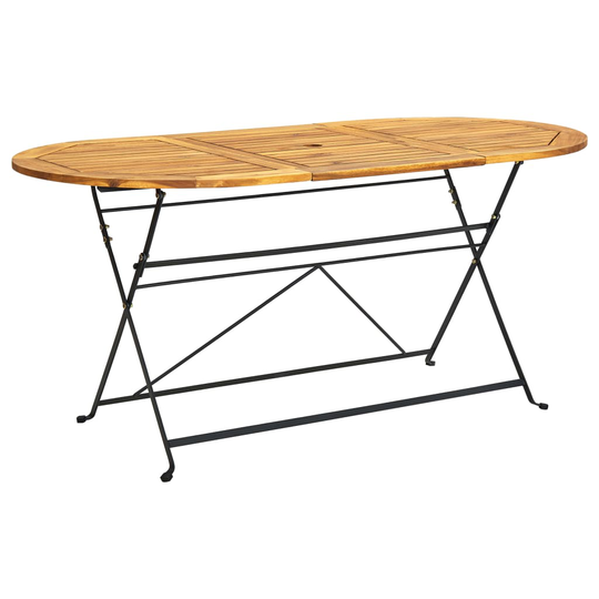vidaXL Puutarhapöytä ovaali 160x85x74 cm täysi akaasiapuu