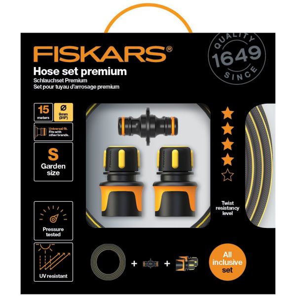 Fiskars Premium Hose Set Letkusarja Ø9 mm, 15 m