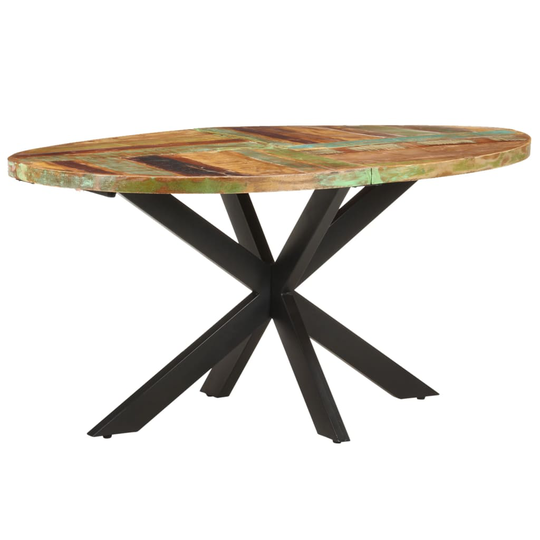 vidaXL Ruokapöytä 160x90x75 cm kierrätetty täyspuu