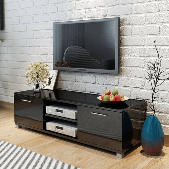 vidaXL TV-taso korkeakiilto musta 120x40,3x34,7 cm
