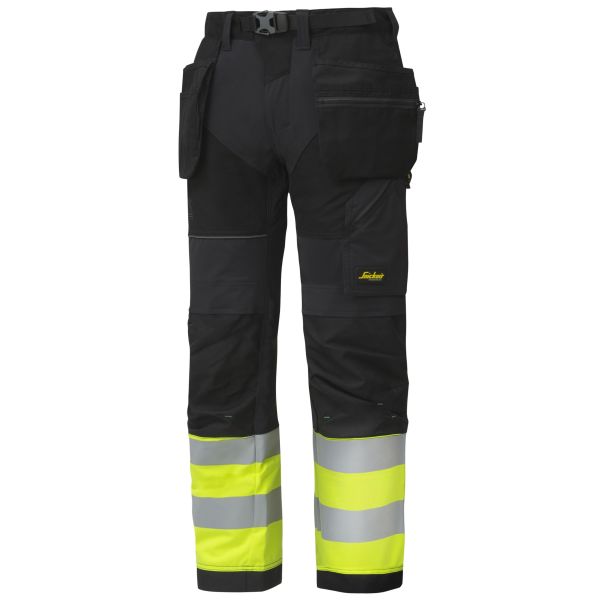 Snickers 6931 FlexiWork Housut Hi-Vis, keltainen