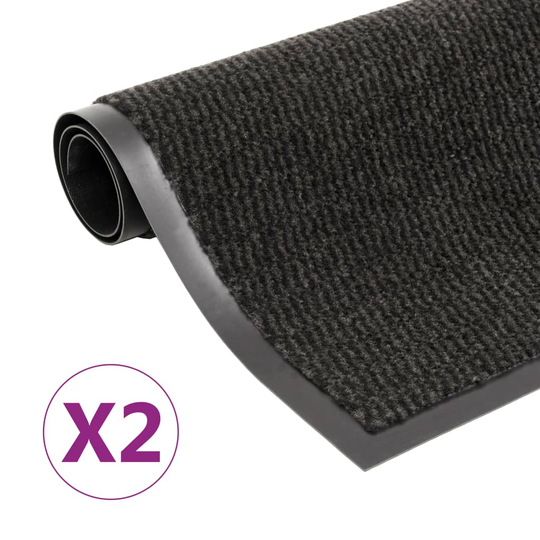 vidaXL Kuramatot 2 kpl suorakulmainen nukkapinta 80x120 cm musta
